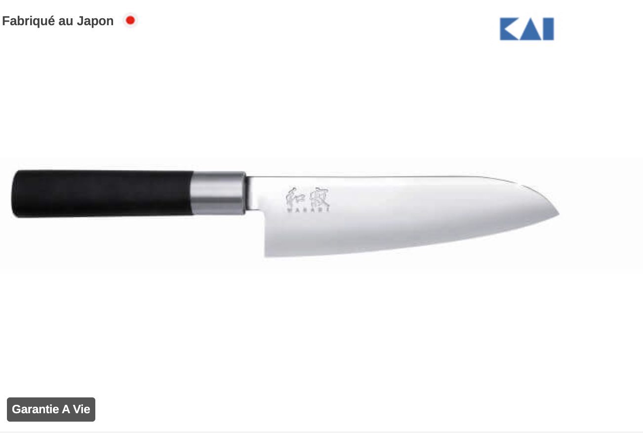 Malette 5 couteaux japonais KAI Wasabi Black JAPON