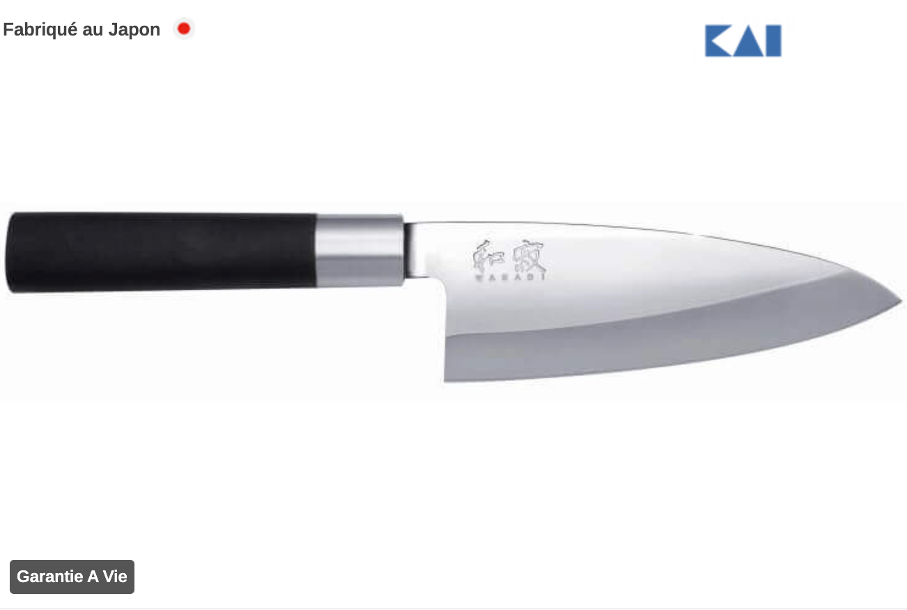 Malette 5 couteaux japonais KAI Wasabi Black JAPON
