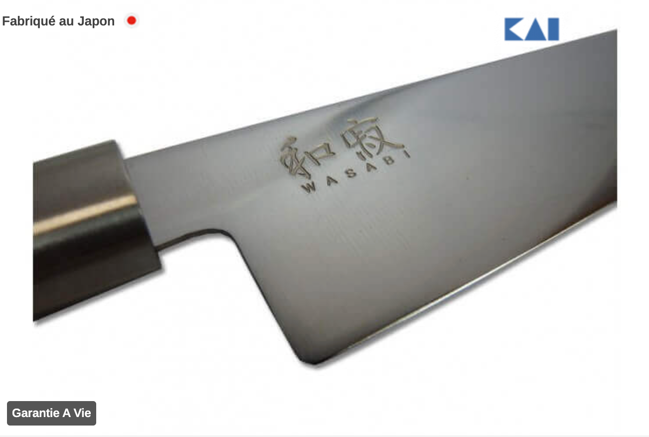 Malette 5 couteaux japonais KAI Wasabi Black JAPON