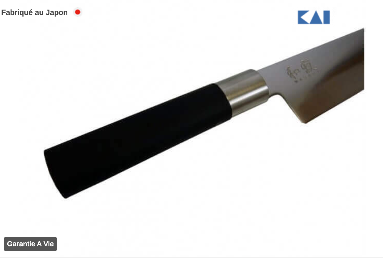 Malette 5 couteaux japonais KAI Wasabi Black JAPON