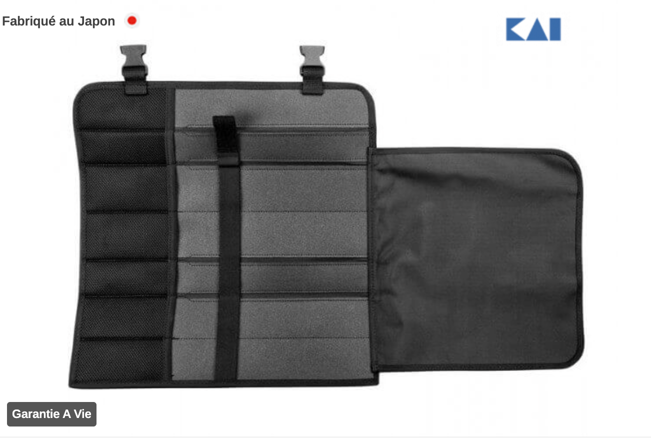 Malette 5 couteaux japonais KAI Wasabi Black JAPON