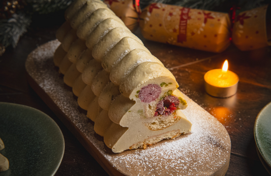 Bûche glacée framboises pistache