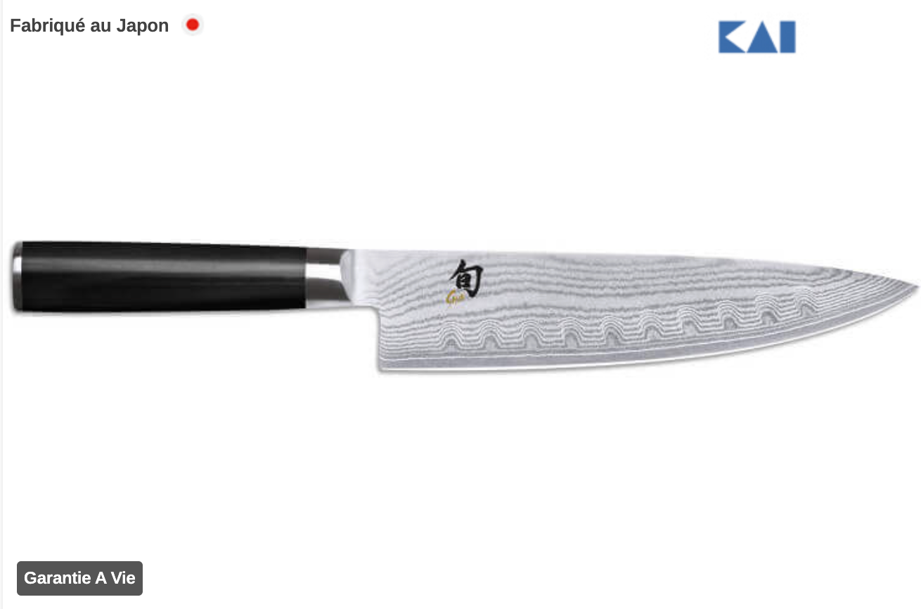 Coffret 3 couteaux japonais Kai Shun Damas