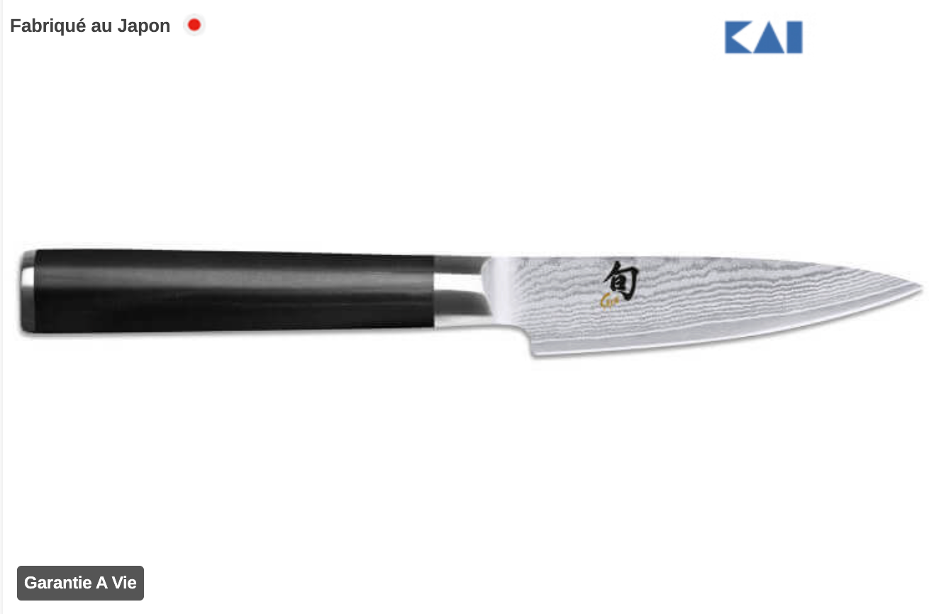 Coffret 3 couteaux japonais Kai Shun Damas