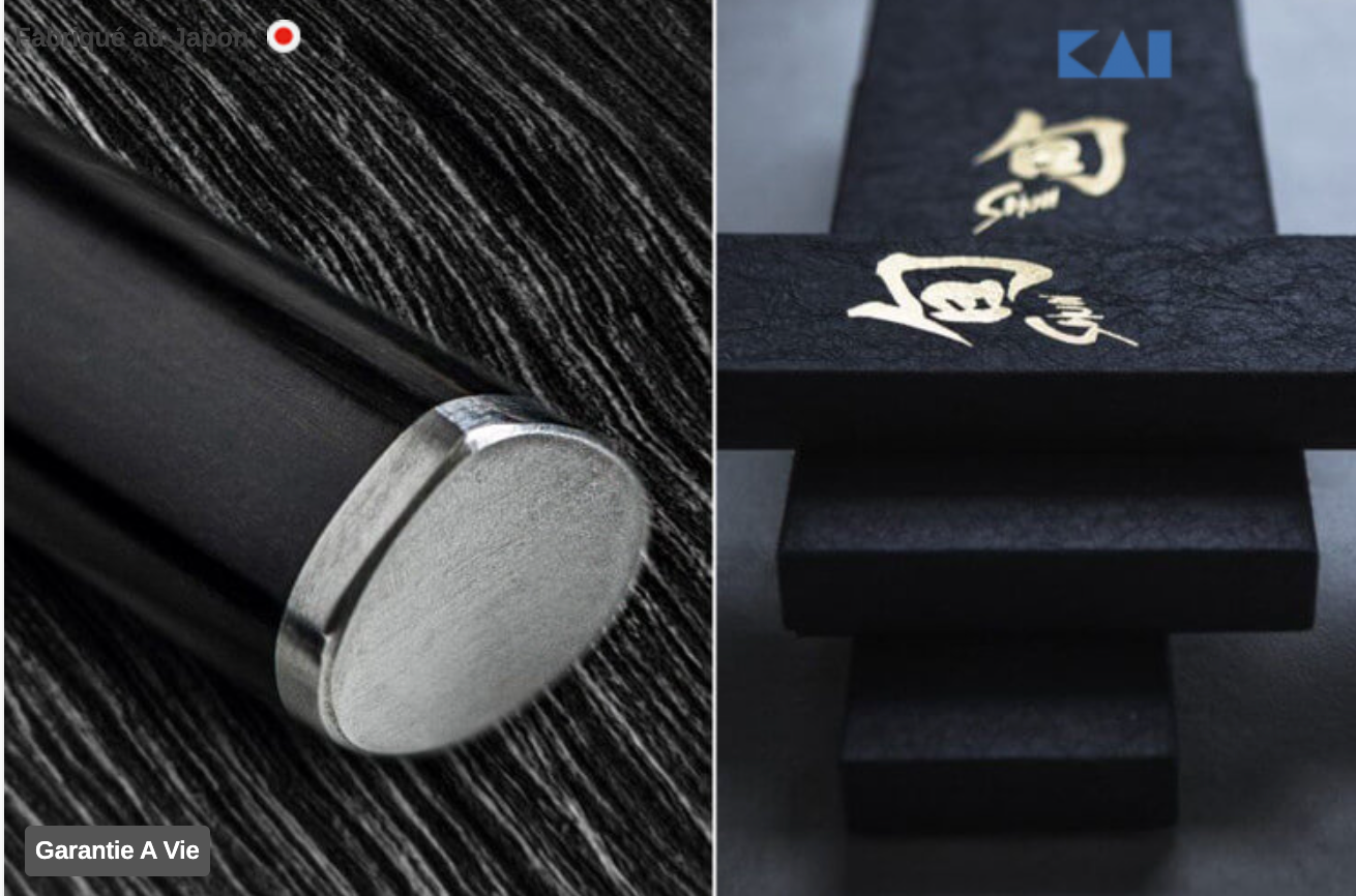 Coffret 3 couteaux japonais Kai Shun Damas